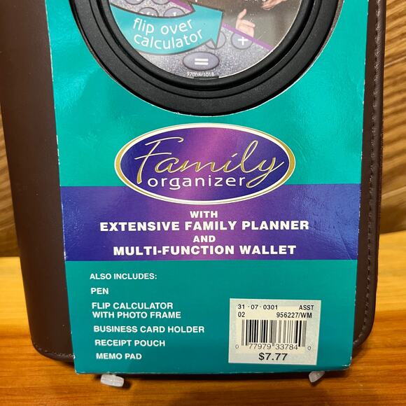 Vintage 1990's Family Organizer & Wallet Zippered Binder Calculator Memo Pad NEW - Picture 15 of 15